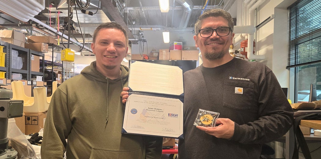 Hermanson Service Foreman Jaime Hodgins Honored with the Patriot Award Image